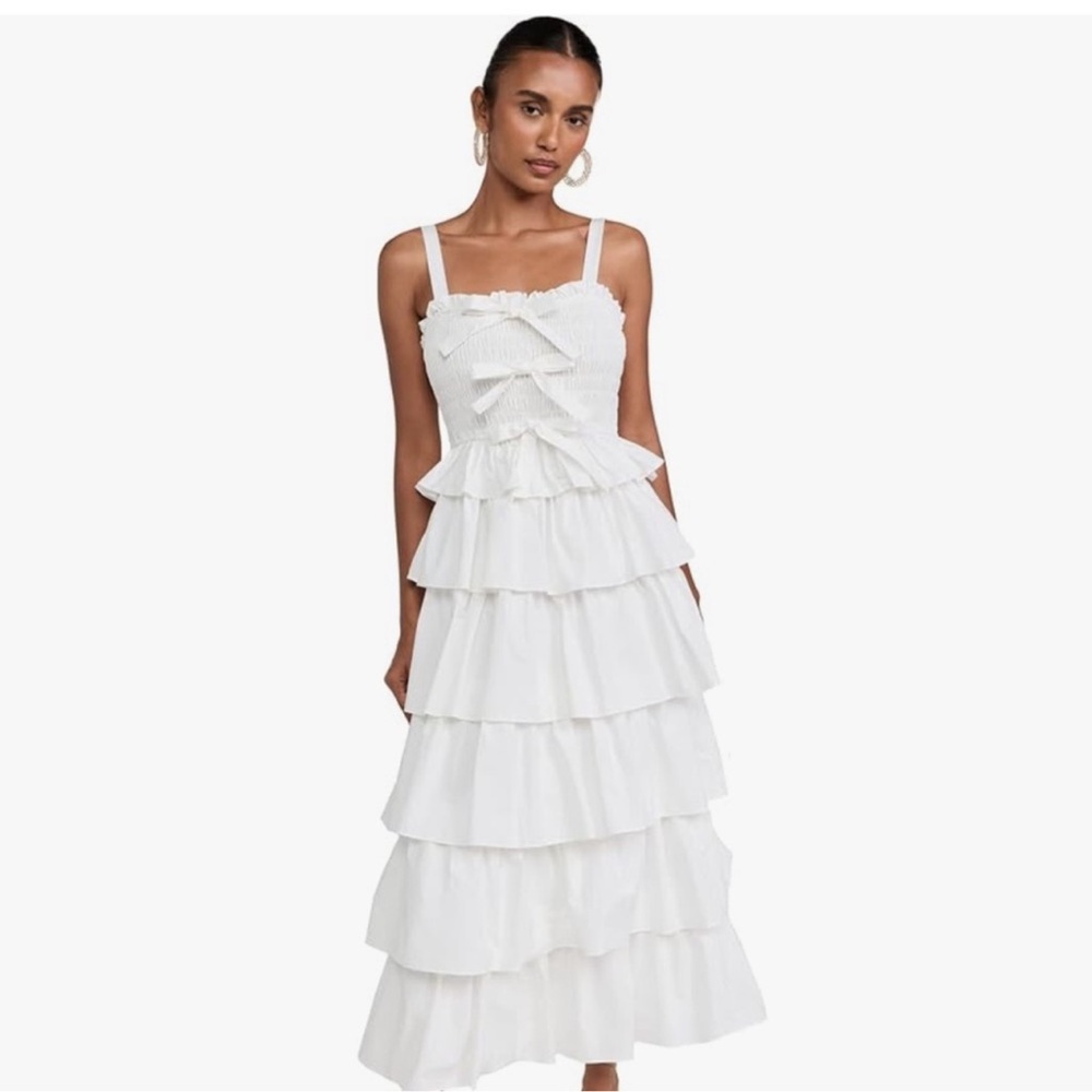 English Factory White Ruffled Maxi Dress